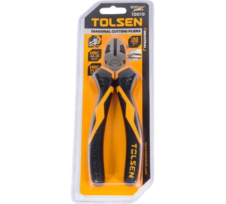 Кусачки TOLSEN боковые комбинированная рукоятка Cr-V Профи 180 мм 10019