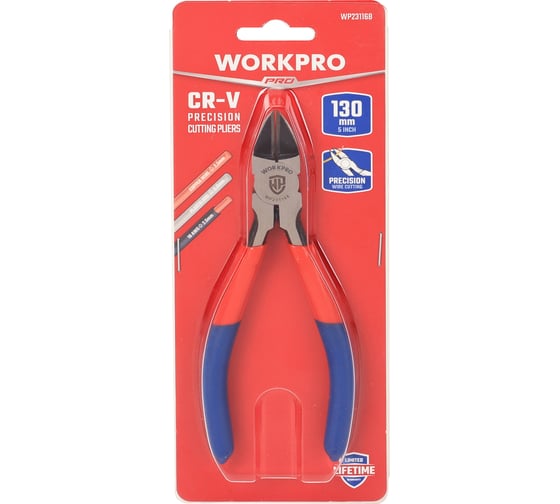 Бокорезы прецизионные PRO WORKPRO 130мм CR-V, WP231168