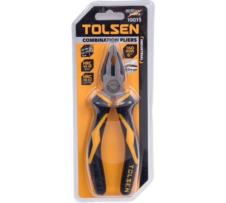 Плоскогубцы TOLSEN ПРОФИ комбинированная рукоятка Cr-V  160 мм 10015