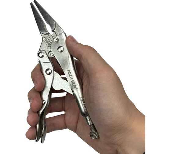 Клещи NICHER фиксирующие с длинными носами 6" 16L0202-01C-NR