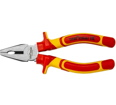 Диэлектрические комбинированные плоскогубцы Промлайн 160мм, Cr-v, до 1000В с двухкомпонентными рукоятками ПЛ032413_z022