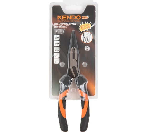 Тонкогубцы KENDO с высоким рычагом 180 мм/7" 10305