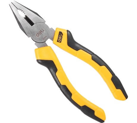 Комбинированные плоскогубцы DELI DL2006 160мм, CrV, двухкомпонентная рукоять 98444