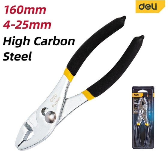 Переставные пассатижи DELI DL25506 двухдиапазонные 150мм 98452