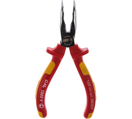 Диэлектрические изогнутые тонкогубцы SHTOK 1000В 160 мм 08307