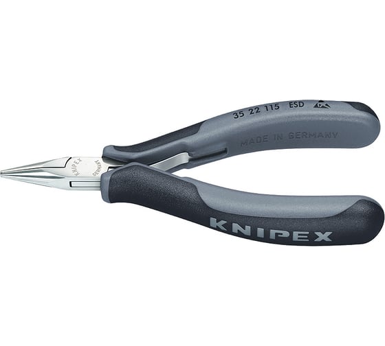 Антистатические захватные плоскогубцы для электроники KNIPEX KN-3522115ESDSB