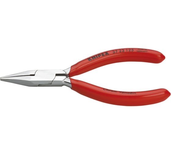 Плоскогубцы KNIPEX захватные прециз, плоские вогнутые узкие губки, 125 мм, хром, 1К ручки KN-3723125 1