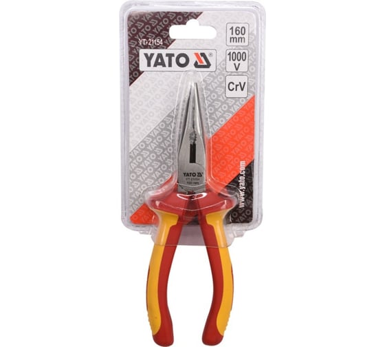 Диэлектрические тонкогубцы YATO 160мм YT-21154