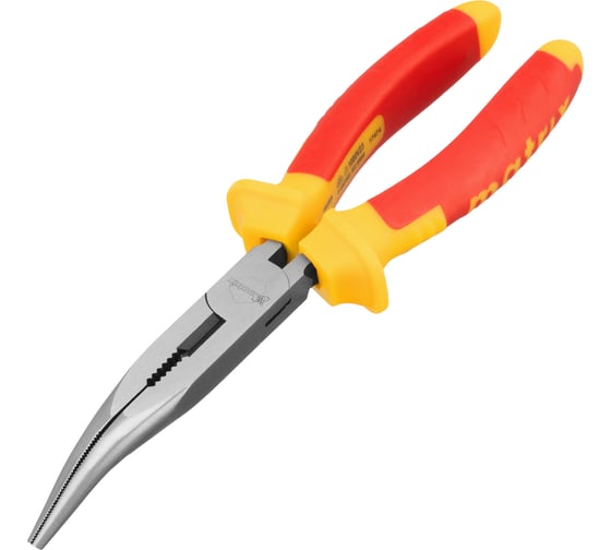 Изогнутые длинногубцы 200 мм, двухкомпонентные рукоятки MATRIX PROFESSIONAL Insulated 17474