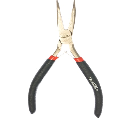 Длинногубцы SPARTA Mini,130 мм, никелированные, изогнутые, авторазжим// 17822