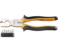 Комбинированные плоскогубцы SPARTA 200 мм, CrV, многофункциональные, с набором бит 169265