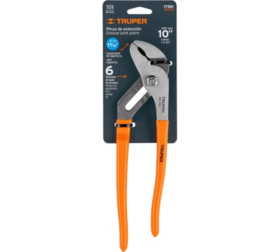 Переставные клещи 250 мм Truper PEX-10 17351