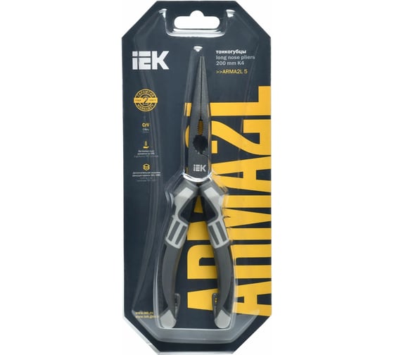 Тонкогубцы IEK ARMA2L 5 K4 200 мм A2L5-LN10-K4-200