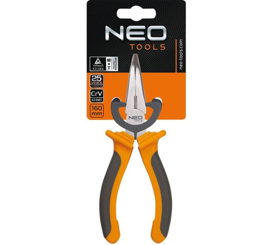Удлиненные изогнутые плоскогубцы NEO Tools 160 мм 01-015