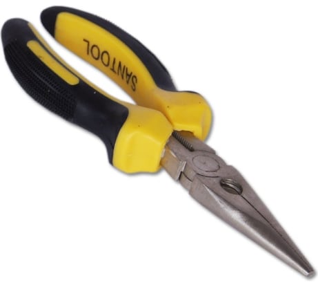 Никелированные тонкогубцы SANTOOL 160 мм с двукомпонентной ручкой 031101-103-160