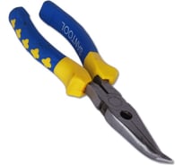 Загнутые тонкогубцы SANTOOL 180 мм с двукомпонентной ручкой 031101-004-180