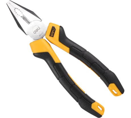 Комбинированные плоскогубцы DELI dl2007z 180мм сталь crv, прорезиненная двухкомпонентная рукоять 110702