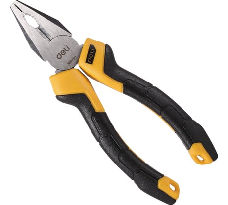 Комбинированные плоскогубцы DELI dl2006z 160мм сталь crv, прорезиненная двухкомпонентная рукоять 110701