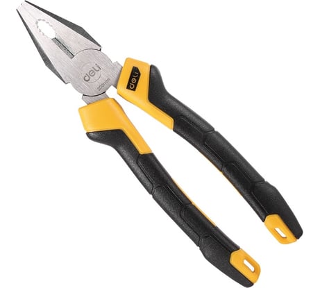 Комбинированные плоскогубцы DELI dl2008z 200мм сталь crv, прорезиненная двухкомпонентная рукоять 110703