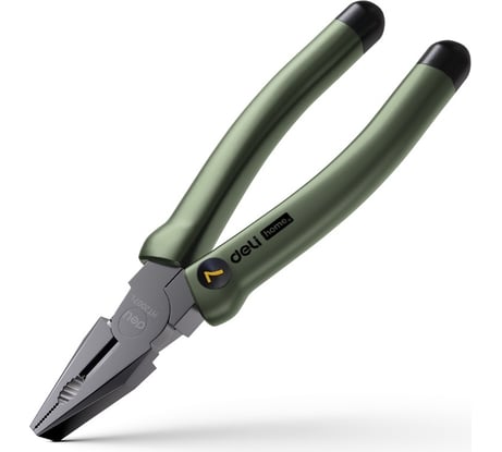 Комбинированные плоскогубцы DELI Home Series Green HT2007L 180 мм эксклюзивный дизайн, рукоятка софттач пластик, подарочная упаковка 112890