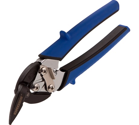 Ножницы по металлу GROSS PIRANHA 185 мм прямой и правый рез, сталь - СrM, двухкомпонентные рукоятки 78361