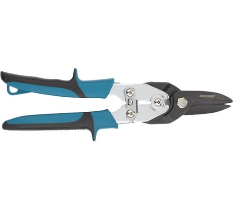 Усиленные прямые ножницы по металлу GROSS PIRANHA 255 мм, сталь-СrMo, двухкомпонентные рукоятки 78347