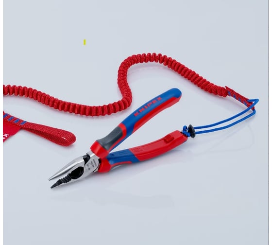 Комбинированные остроконечные плоскогубцы KNIPEX с удлинёнными губками, длина 185 мм, фосфатированные, 3-комп ручки KN-0822185