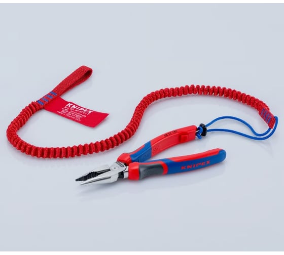 Комбинированные остроконечные плоскогубцы KNIPEX с удлинёнными губками, длина 185 мм, фосфатированные, 3-комп ручки KN-0822185