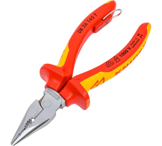 Пассатижи удлиненные со страховочным креплением 145 мм KNIPEX KN-0826145T