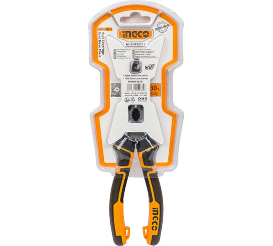 Тонкогубцы INGCO INDUSTRIAL изогнутые, 200 мм HHBNP28201