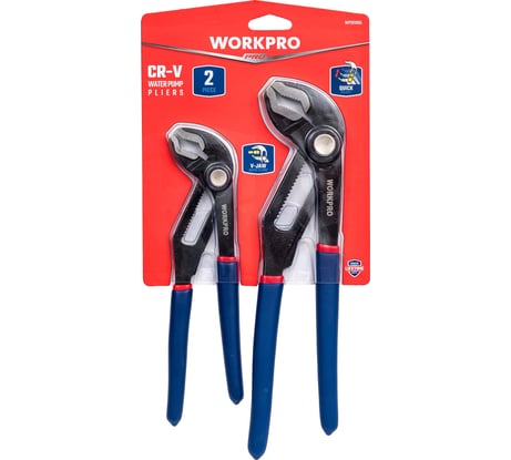 Переставные клещи WORKPRO быстрорегулируемые, 200 мм, 250 мм, 2 шт. WP201005