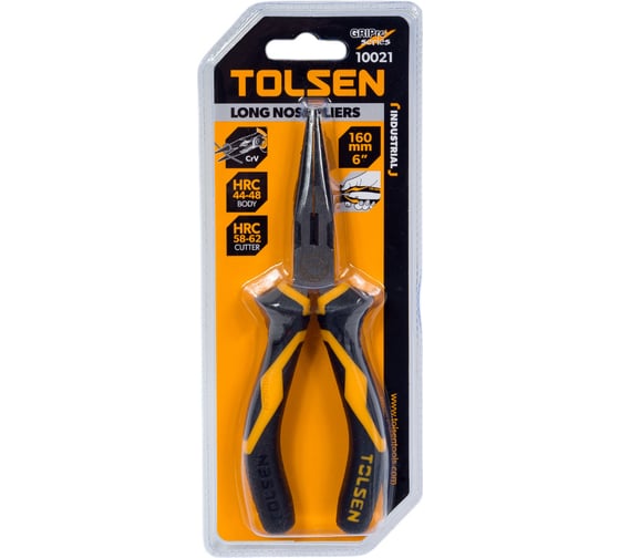 Пассатижи TOLSEN GRIPRO тонконосые, 160 мм 10021