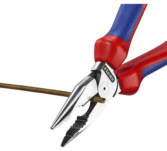 Комбинированные остроконечные плоскогубцы KNIPEX с удлинёнными губками, длина 185 мм, фосфатированные, двухкомпонентные ручки SB KN-0822185SB