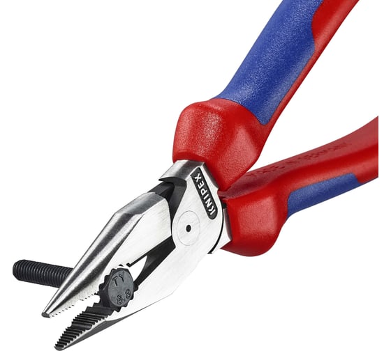 Комбинированные остроконечные плоскогубцы KNIPEX с удлинёнными губками, длина 185 мм, фосфатированные, двухкомпонентные ручки SB KN-0822185SB