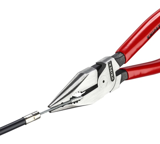 Комбинированные остроконечные плоскогубцы KNIPEX с удлинёнными губками, длина 185 мм, обливные ручки SB KN-0821185SB