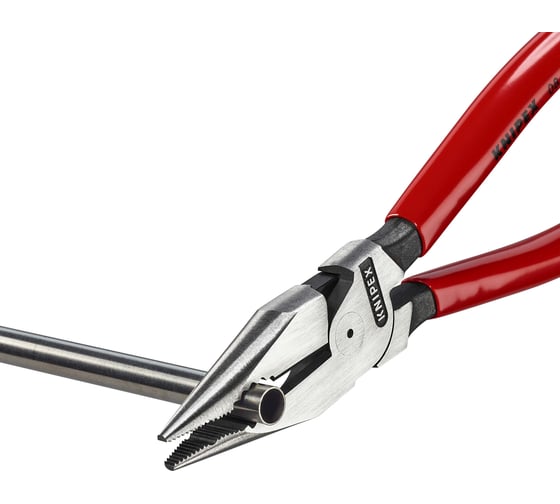 Комбинированные остроконечные плоскогубцы KNIPEX с удлинёнными губками, длина 185 мм, обливные ручки SB KN-0821185SB