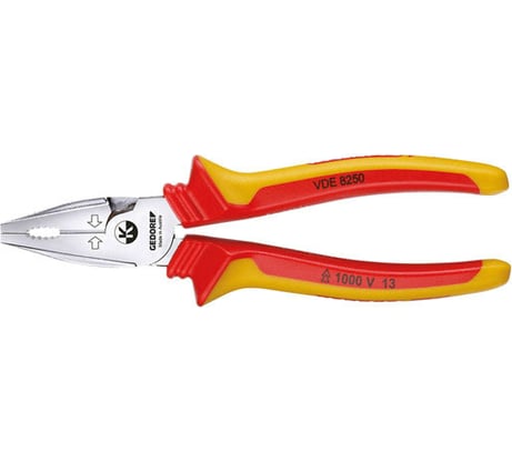 VDE-плоскогубцы силовые, комбинированные, с изоляцией в виде чехла 180 мм GEDORE 1550950