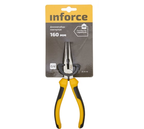 Изогнутые длинногубцы, 160 мм Inforce 06-18-08