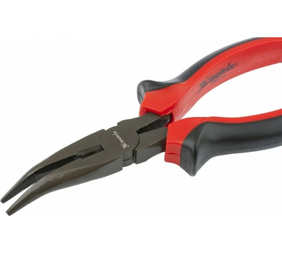 Изогнутые длинногубцы 160 мм, двухкомпонентные рукоятки MATRIX Black Nickel 17458