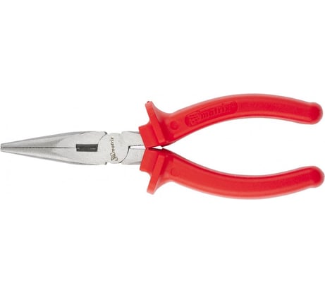 Длинногубцы 200 мм, прямые шлифованные, пластмассовые рукоятки MATRIX Econom 17194