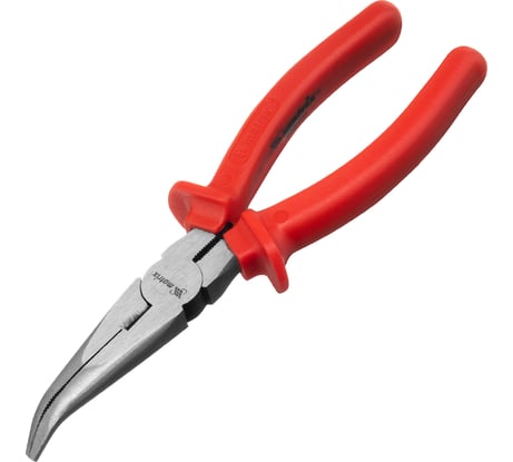 Длинногубцы 200 мм, изогнутые шлифованные, пластмассовые рукоятки MATRIX Econom 17496