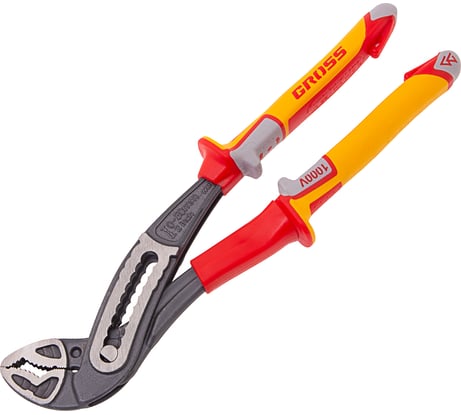 Клещи переставные, диэлектрические рукоятки до 1000 В, 240 мм GROSS 15725