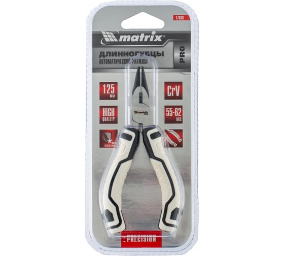 Прямые длинногубцы MATRIX Mini PRO 125 мм, авторазжим 17830