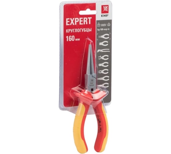 Круглогубцы EKF Expert PROxima 160 мм, 1000 В kg-160-exp-in