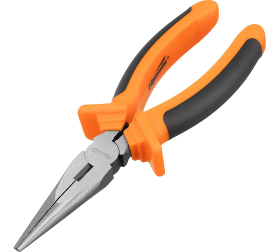 Длинногубцы SPARTA Comfort,180 мм, прямые шлифованные, двухкомпонентные рукоятки 17167 1
