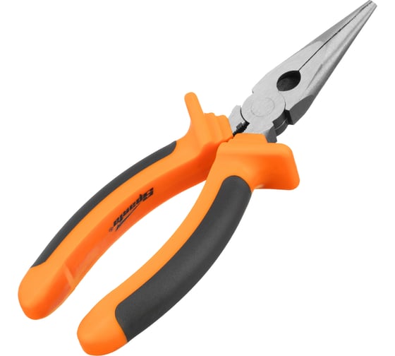 Длинногубцы SPARTA Comfort,180 мм, прямые шлифованные, двухкомпонентные рукоятки 17167