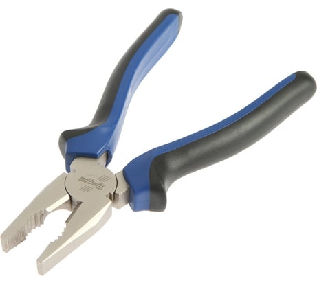 Плоскогубцы ТУНДРА комбинированные, CrV, никелированные, двухкомпонентные рукоятки, 180 мм 881648
