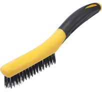 Щетка ТУНДРА металлическая ручная PRO, закаленная проволока, 2К рукоятка 3593375
