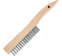 Щетка ТУНДРА металлическая ручная, закаленная проволока, деревянная рукоятка, 4-рядная 3110018
