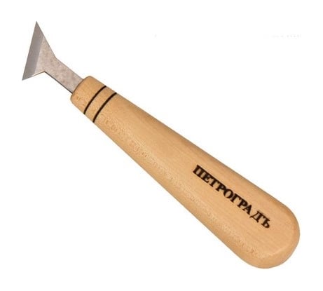 Штихель резчицкий топорик N1, косая заточка, РК 27 мм Петроградъ М00013987